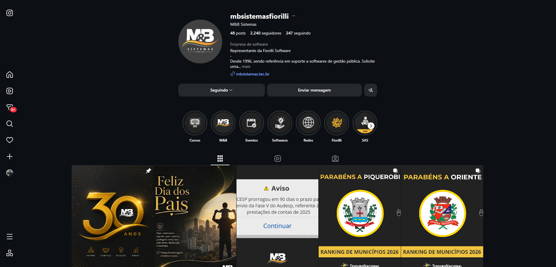 M&B Sistemas — Instagram